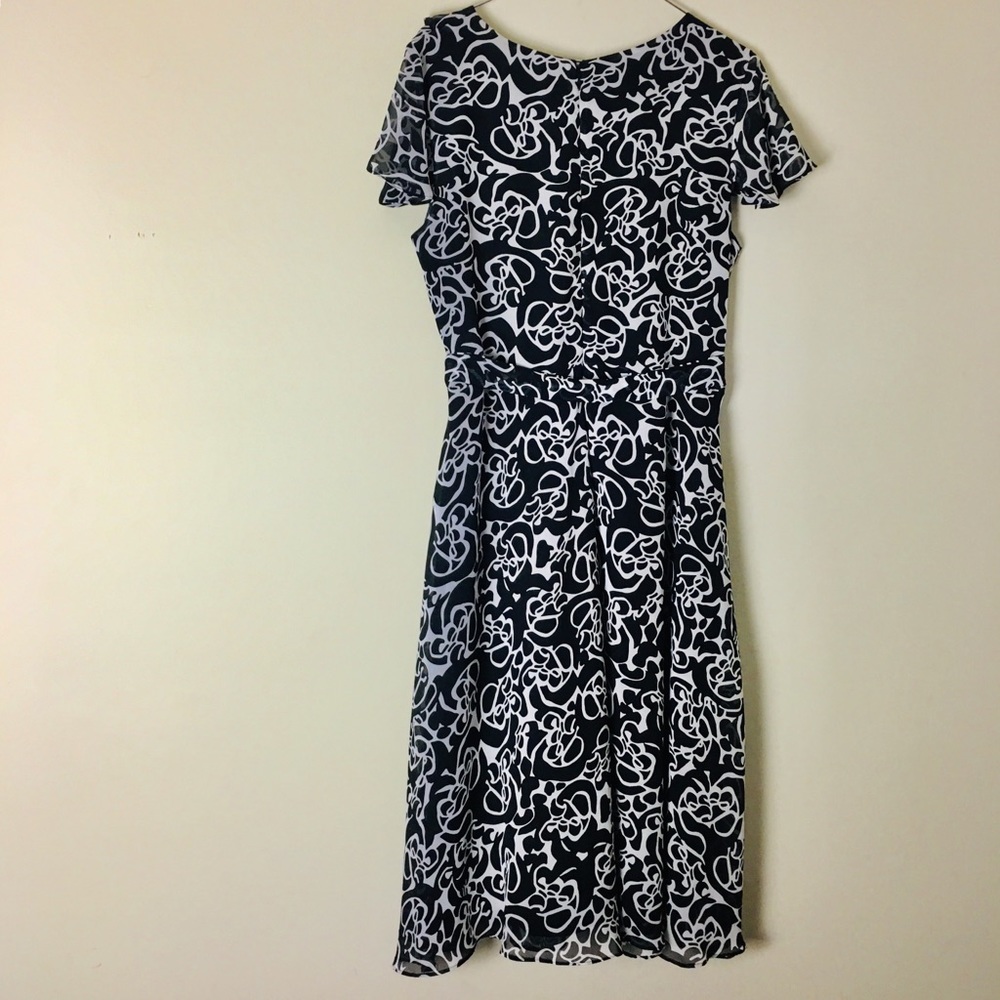 George Women’s Abstract Black White Dress Size 14 - Picture 2 of 9
